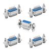 Fielect D-sub Connector Female Socket 15-Position 3-Row Board Lock Port Terminal Breakout for Mechanical Equipment Blue Pack of 5 view 1