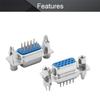 Fielect D-sub Connector Female Socket 15-Position 3-Row Board Lock Port Terminal Breakout for Mechanical Equipment Blue Pack of 5 view 3