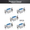 Fielect D-sub Connector Female Socket 15-Position 3-Row Board Lock Port Terminal Breakout for Mechanical Equipment Blue Pack of 5 view 4