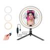 Ring Light with Stand OEBLD Dimmable Desk Selfie Ring Light with Phone Holder for Video Photography Remote Control for Makeup Live Streaming YouTube Lighting (D(10.2''Ring Light & Tripod)) view 1