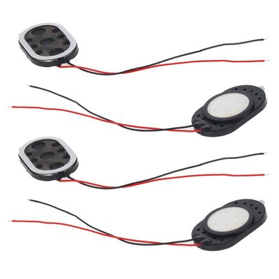 Fielect 4Pcs DIY Magnetic Speaker 1W 8 Ohm 24 x 15 x 4mmL x W x H Oval Shape Replacement Loudspeaker
