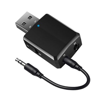 ISOBEL USB Bluetooth Audio Transmitter Receiver, 3 in 1 HiFi Wireless Audio Adapter, Bluetooth 5.0 EDR Adapter with 3.5mm AUX for Car TV Headphones PC Home Stereo, USB Power Supply, Plug and Play