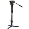 Benro A48FD Classic Aluminum Video Monopod, 3-Leg Base and S4 PRO Flat Base Fluid Video Head, Payload 8.8 lbs view 1