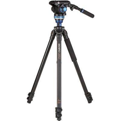 Benro Aluminum Tripod Kit 2-Series Video Tripod with S6PRO Fluid Head, 3-Section Flip Lock Legs, 65mm Flat Base, and Carry Case for DSLR, Mirrorless & Cinema Cameras (A2573FS6PRO)