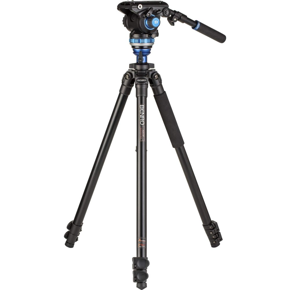 Benro Aluminum Tripod Kit 2-Series Video Tripod with S6PRO Fluid Head, 3-Section Flip Lock Legs, 65mm Flat Base, and Carry Case for DSLR, Mirrorless & Cinema Cameras (A2573FS6PRO)