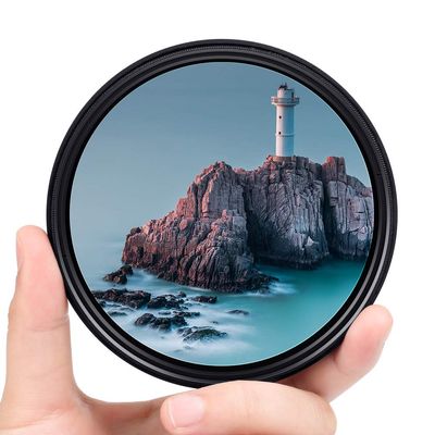 62mm ND Filter Slim Variable ND Neutral Density Filter Adjustable ND Fader ND2-ND400 Lens Filter for Canon Nikon Sony Pentax Olympus Fuji DSLR Camera