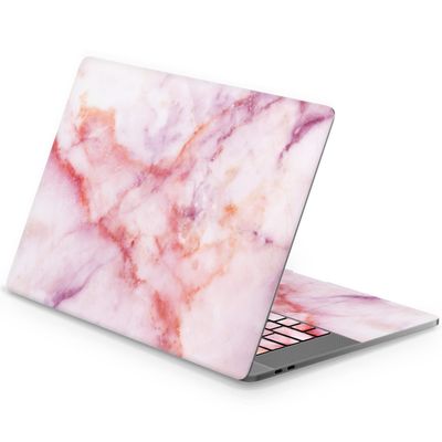 Mertak Vinyl Skin Compatible with MacBook Air 13 M2 M1 2023 2022 Pro 16 inch 15 14 2021 2020 2019 Rose Decal Keyboard Print Pink Cover Sticker Laptop Marble Colored Wrap Stylish Girly Stone