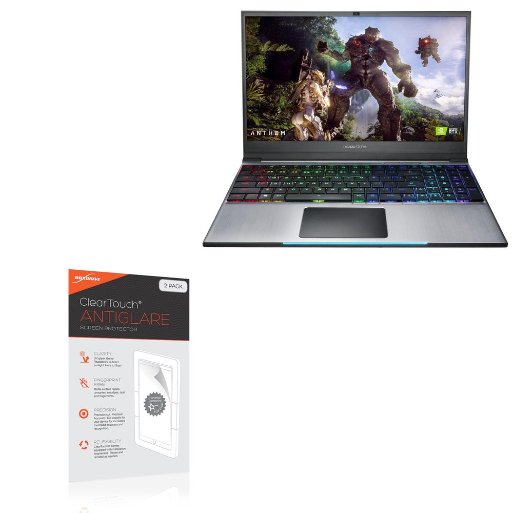 BoxWave Screen Protector Compatible with Digital Storm Nova (15 in) - ClearTouch Anti-Glare (2-Pack), Anti-Fingerprint Matte Film Skin
