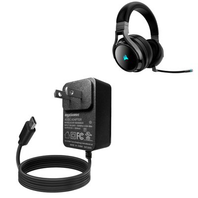 BoxWave Charger Compatible with Corsair Virtuoso RGB Wireless - Wall Charger Direct (15W), Rapid Charge Your Device with Built-in 3ft Cable