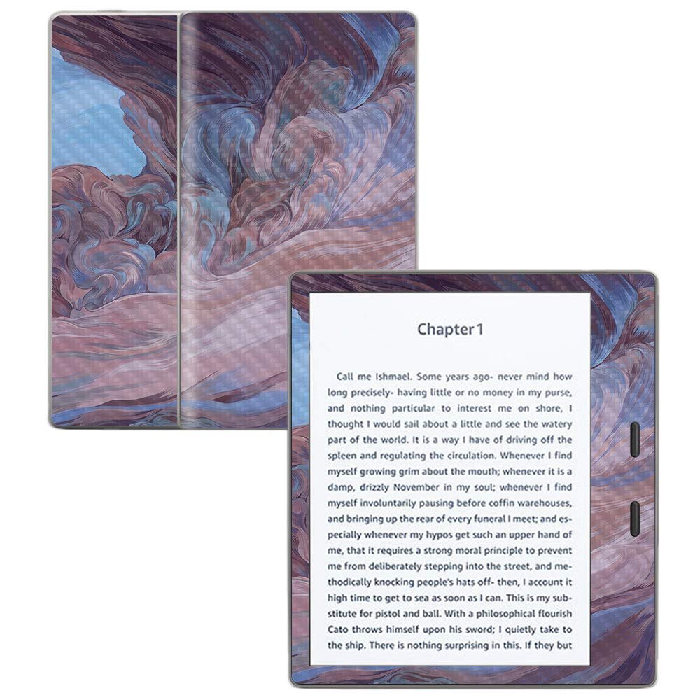 MightySkins Carbon Fiber Skin for Amazon Kindle Oasis 7" (9th Gen) - Monsoon | Protective, Durable Textured Carbon Fiber Finish | Easy to Apply, Remove, and Change Styles | Made in The USA