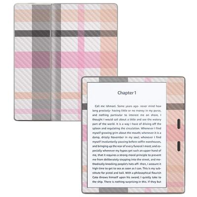 MightySkins Carbon Fiber Skin for Amazon Kindle Oasis 7" (9th Gen) - Plaid | Protective, Durable Textured Carbon Fiber Finish | Easy to Apply, Remove, and Change Styles | Made in The USA