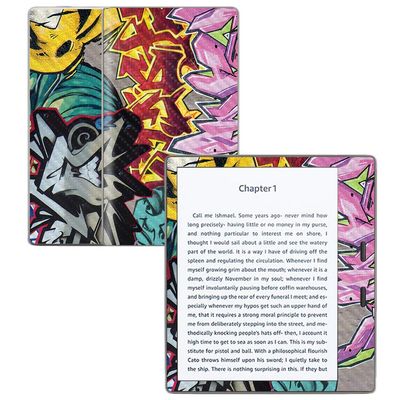 MightySkins Carbon Fiber Skin for Amazon Kindle Oasis 7" (9th Gen) - Graffiti Wild Styles | Protective, Durable Textured Carbon Fiber Finish | Easy to Apply | Made in The USA