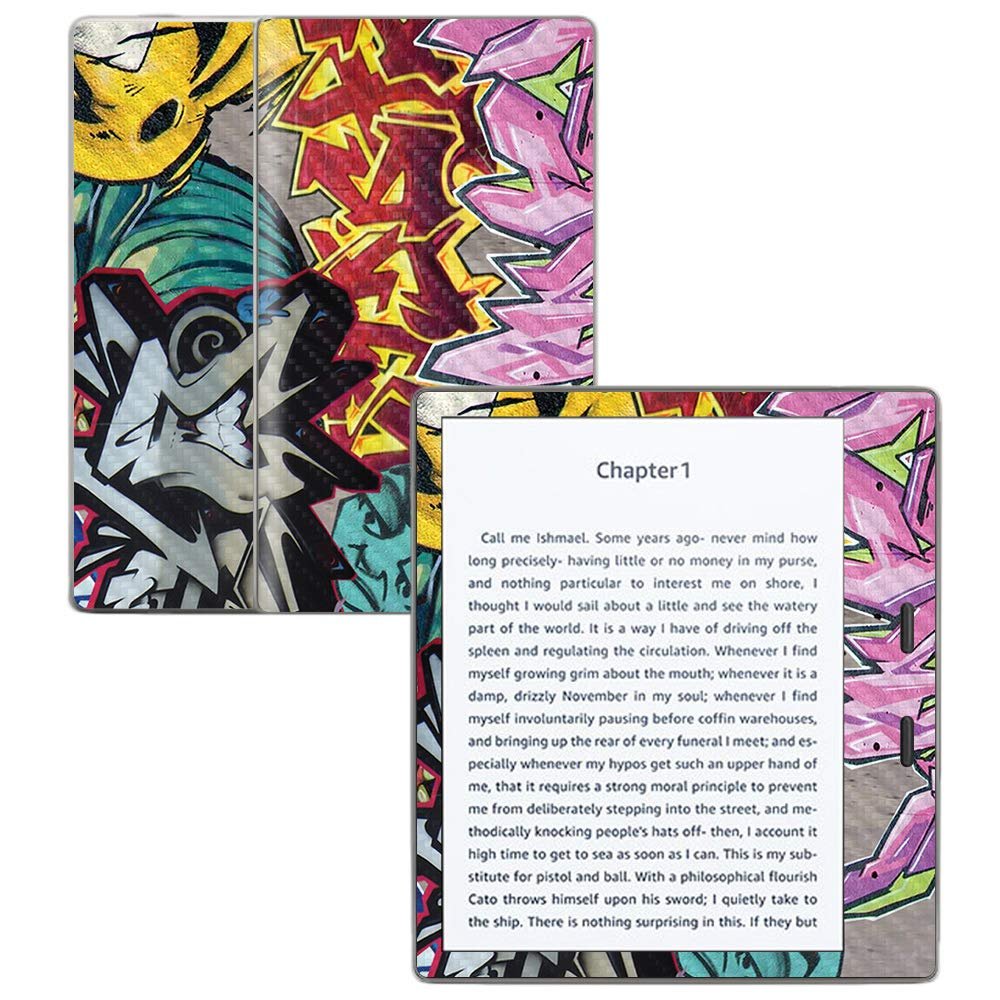 MightySkins Carbon Fiber Skin for Amazon Kindle Oasis 7" (9th Gen) - Graffiti Wild Styles | Protective, Durable Textured Carbon Fiber Finish | Easy to Apply | Made in The USA