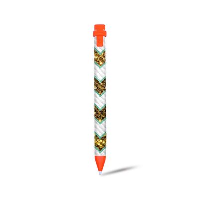 MightySkins Carbon Fiber Skin for Logitech Crayon Digital Pencil iPad (6th gen) - Glitzy Chevron | Protective, Durable Textured Carbon Fiber Finish | Easy to Apply | Made in The USA