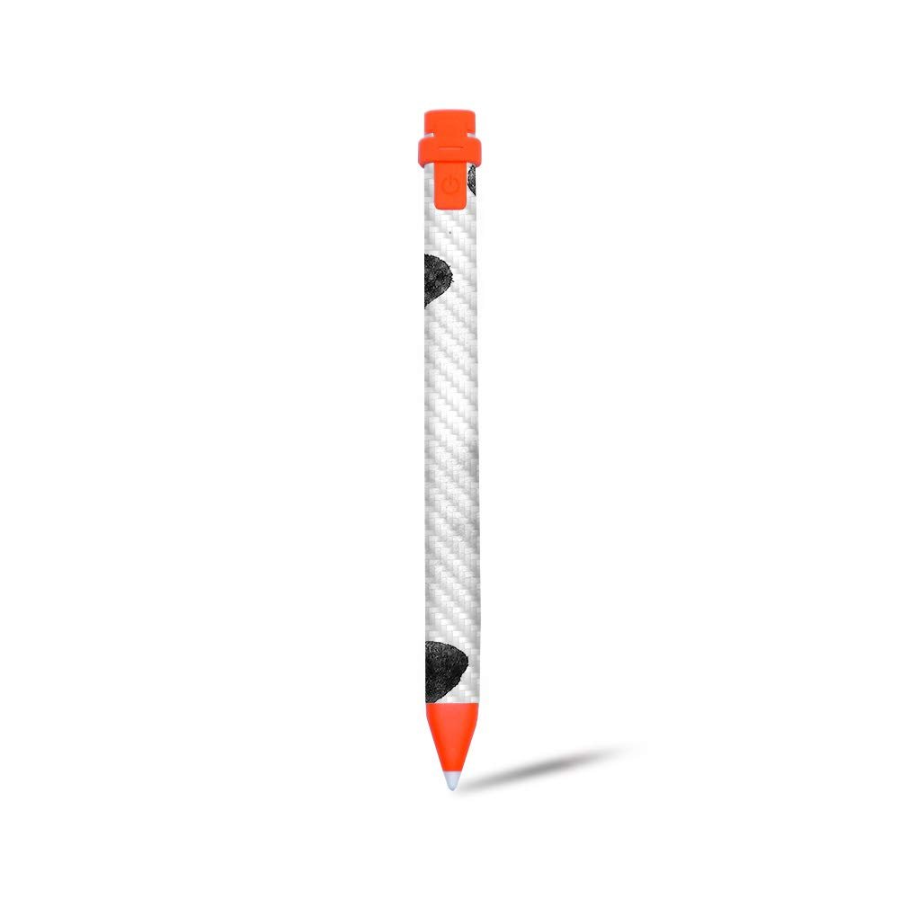 MightySkins Carbon Fiber Skin for Logitech Crayon Digital Pencil iPad (6th gen) - Ink Hearts | Protective, Durable Textured Carbon Fiber Finish | Easy to Apply | Made in The USA