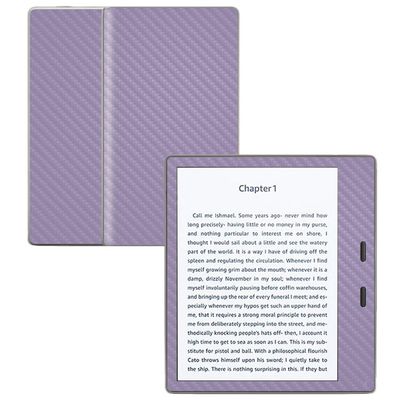 MightySkins Carbon Fiber Skin for Amazon Kindle Oasis 7" (9th Gen) - Lavender | Protective, Durable Textured Carbon Fiber Finish | Easy to Apply, Remove, and Change Styles | Made in The USA