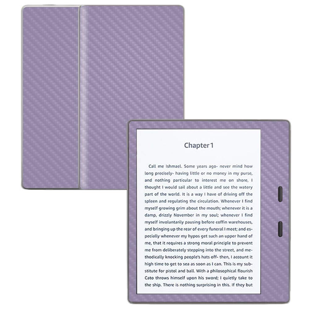 MightySkins Carbon Fiber Skin for Amazon Kindle Oasis 7" (9th Gen) - Lavender | Protective, Durable Textured Carbon Fiber Finish | Easy to Apply, Remove, and Change Styles | Made in The USA