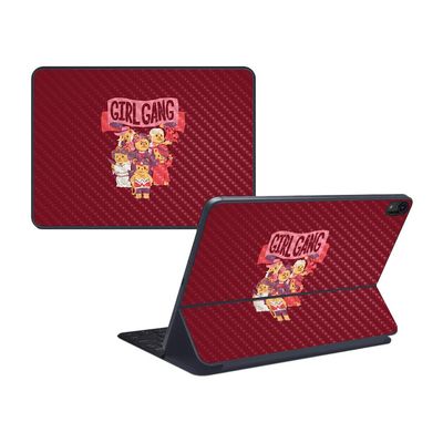 MightySkins Carbon Fiber Skin for Apple iPad Pro Smart Keyboard 12.9" (2018) - Girl Gang - Protective, Durable Textured Carbon Fiber Finish - Easy to Apply, Remove, and Change Styles - Made in The USA