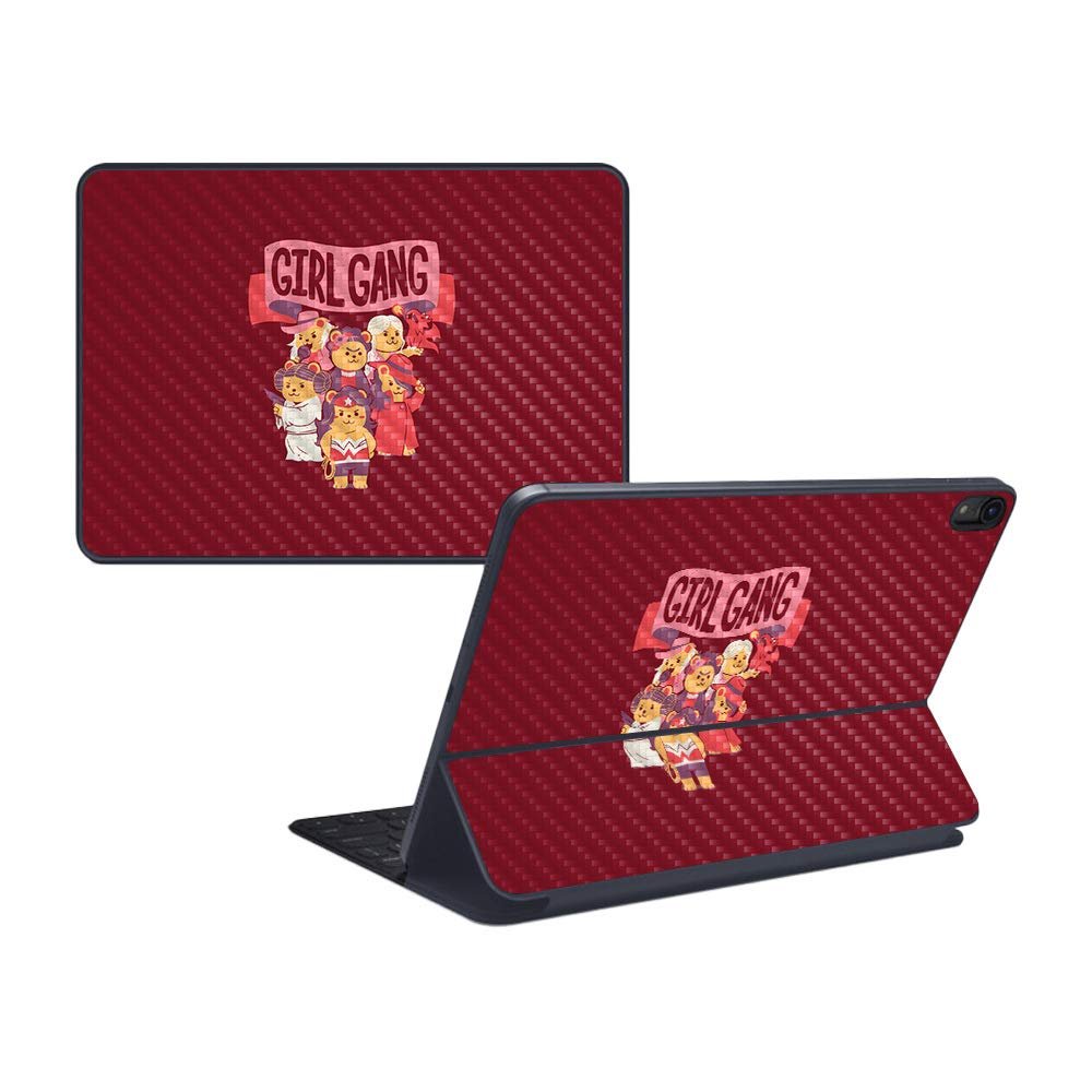 MightySkins Carbon Fiber Skin for Apple iPad Pro Smart Keyboard 12.9" (2018) - Girl Gang - Protective, Durable Textured Carbon Fiber Finish - Easy to Apply, Remove, and Change Styles - Made in The USA