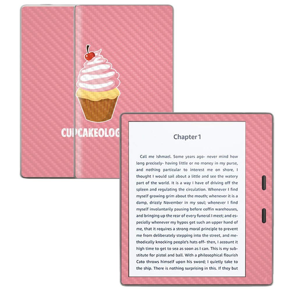 MightySkins Carbon Fiber Skin for Amazon Kindle Oasis 7" (9th Gen) - Cupcakeologist | Protective, Durable Textured Carbon Fiber Finish | Easy to Apply, Remove, and Change Styles | Made in The USA