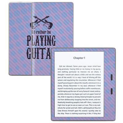 MightySkins Carbon Fiber Skin for Amazon Kindle Oasis 7" (9th Gen) - Playing Guitar | Protective, Durable Textured Carbon Fiber Finish | Easy to Apply, Remove, and Change Styles | Made in The USA
