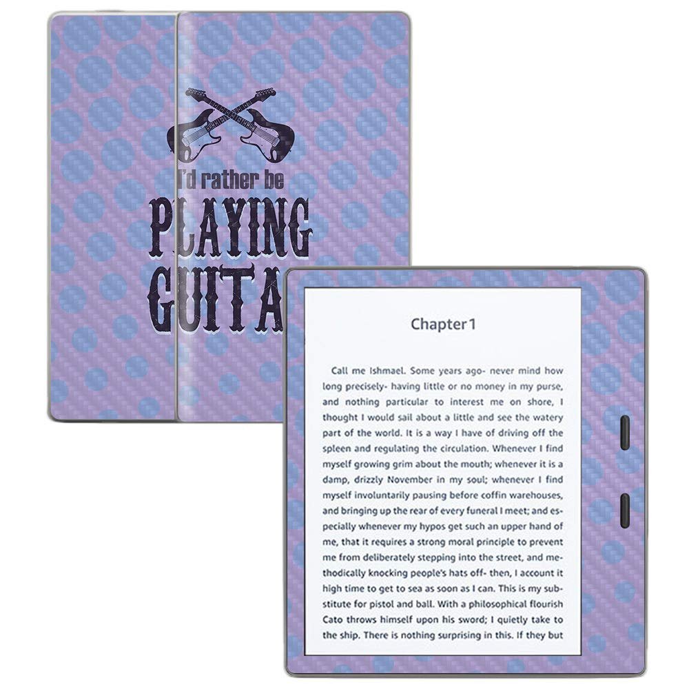 MightySkins Carbon Fiber Skin for Amazon Kindle Oasis 7" (9th Gen) - Playing Guitar | Protective, Durable Textured Carbon Fiber Finish | Easy to Apply, Remove, and Change Styles | Made in The USA