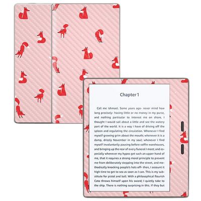 MightySkins Carbon Fiber Skin for Amazon Kindle Oasis 7" (9th Gen) - Winter Fox Pattern | Protective, Durable Textured Carbon Fiber Finish | Easy to Apply, Remove, and Change Styles | Made in The USA