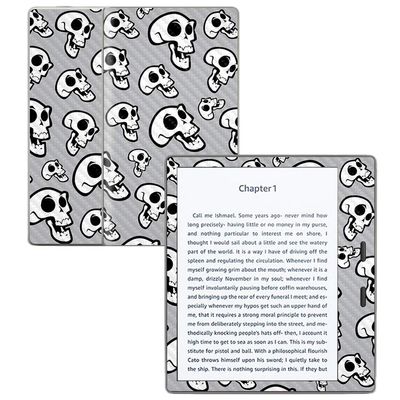 MightySkins Carbon Fiber Skin for Amazon Kindle Oasis 7" (9th Gen) - Laughing Skulls | Protective, Durable Textured Carbon Fiber Finish | Easy to Apply, Remove, and Change Styles | Made in The USA