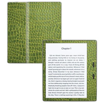 MightySkins Carbon Fiber Skin for Amazon Kindle Oasis 7" (9th Gen) - Croc Skin | Protective, Durable Textured Carbon Fiber Finish | Easy to Apply, Remove, and Change Styles | Made in The USA