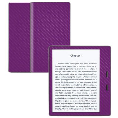 MightySkins Carbon Fiber Skin for Amazon Kindle Oasis 7" (9th Gen) - Purple | Protective, Durable Textured Carbon Fiber Finish | Easy to Apply, Remove, and Change Styles | Made in The USA