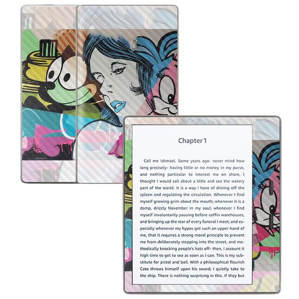MightySkins Carbon Fiber Skin for Amazon Kindle Oasis 7" (9th Gen) - Bunny Blues | Protective, Durable Textured Carbon Fiber Finish | Easy to Apply, Remove, and Change Styles | Made in The USA