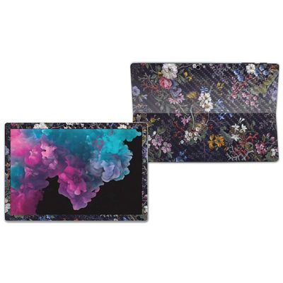 MightySkins Carbon Fiber Skin for Microsoft Surface Pro 6 - Midnight Blossom | Protective, Durable Textured Carbon Fiber Finish | Easy to Apply, Remove, and Change Styles | Made in The USA