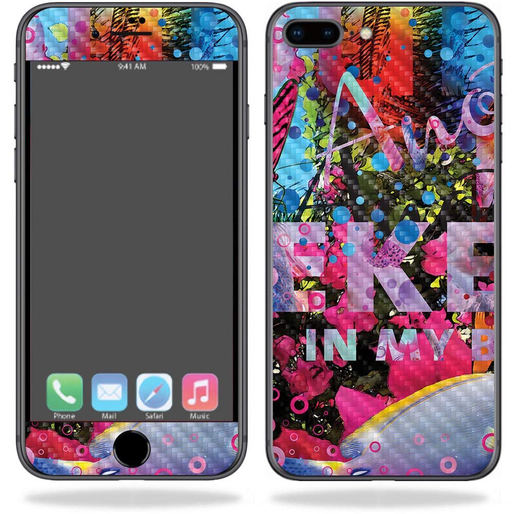 MightySkins Carbon Fiber Skin for Apple iPhone 8 Plus - Lost Weekend | Protective, Durable Textured Carbon Fiber Finish | Easy to Apply, Remove, and Change Styles | Made in The USA