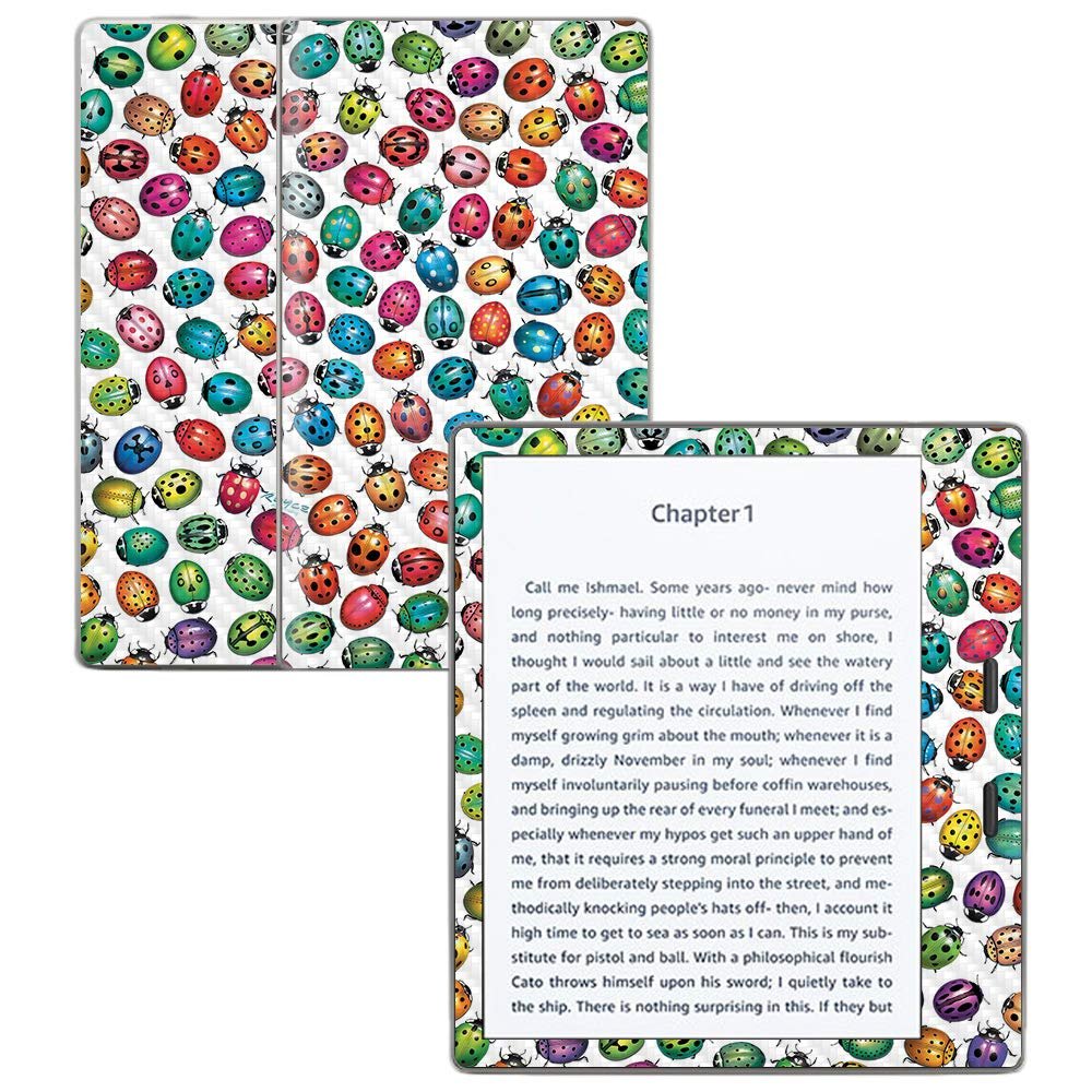 MightySkins Carbon Fiber Skin for Amazon Kindle Oasis 7" (9th Gen) - Color Bugs | Protective, Durable Textured Carbon Fiber Finish | Easy to Apply, Remove, and Change Styles | Made in The USA