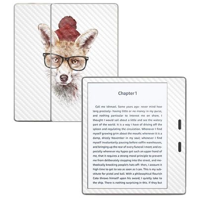 MightySkins Carbon Fiber Skin for Amazon Kindle Oasis 7" (9th Gen) - Hipster Fox | Protective, Durable Textured Carbon Fiber Finish | Easy to Apply, Remove, and Change Styles | Made in The USA