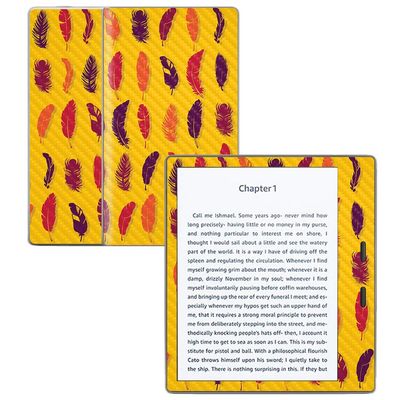 MightySkins Carbon Fiber Skin for Amazon Kindle Oasis 7" (9th Gen) - Feathers | Protective, Durable Textured Carbon Fiber Finish | Easy to Apply, Remove, and Change Styles | Made in The USA