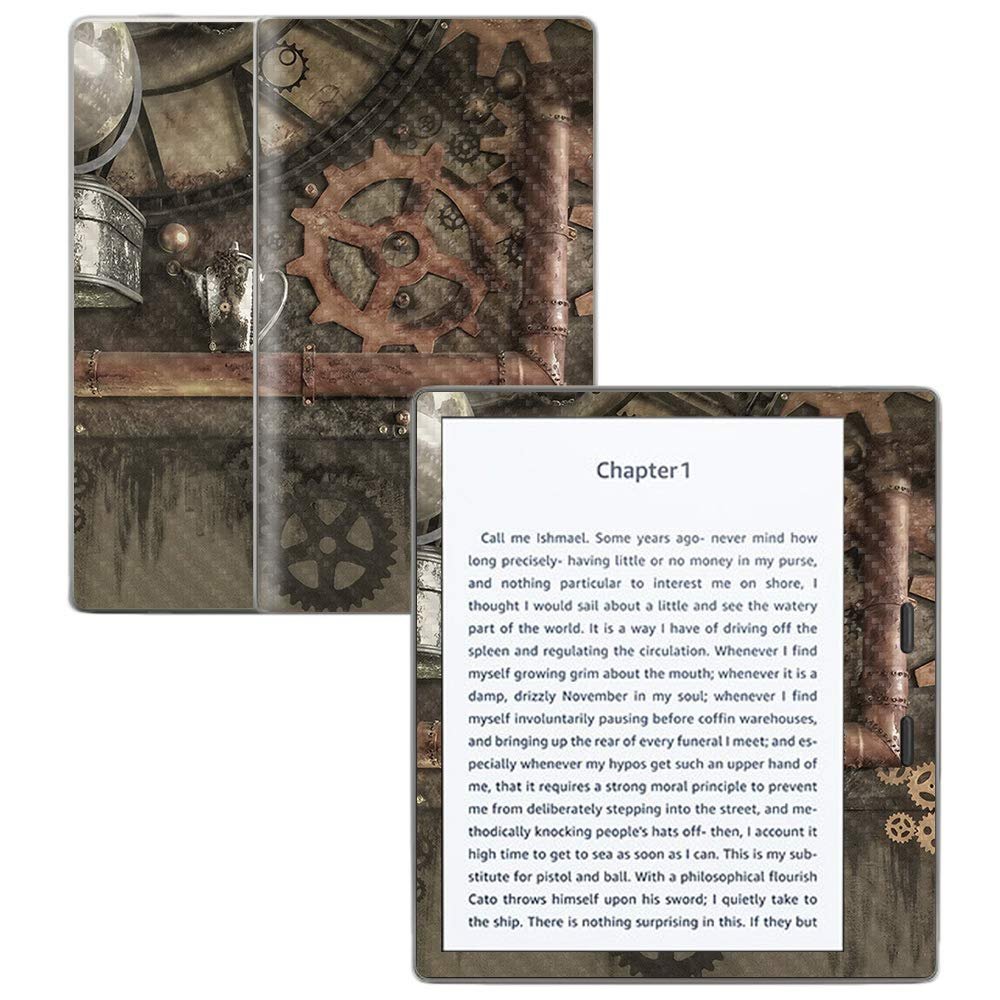 MightySkins Carbon Fiber Skin for Amazon Kindle Oasis 7" (9th Gen) - Steam Punk Room | Protective, Durable Textured Carbon Fiber Finish | Easy to Apply, Remove, and Change Styles | Made in The USA