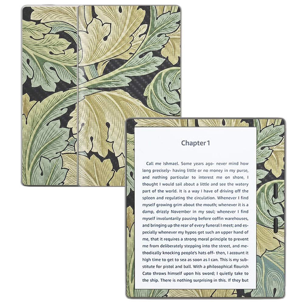 MightySkins Carbon Fiber Skin for Amazon Kindle Oasis 7" (9th Gen) - Acanthus | Protective, Durable Textured Carbon Fiber Finish | Easy to Apply, Remove, and Change Styles | Made in The USA