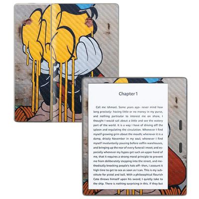 MightySkins Carbon Fiber Skin for Amazon Kindle Oasis 7" (9th Gen) - Sad Face | Protective, Durable Textured Carbon Fiber Finish | Easy to Apply, Remove, and Change Styles | Made in The USA