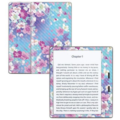 MightySkins Carbon Fiber Skin for Amazon Kindle Oasis 7" (9th Gen) - in Bloom | Protective, Durable Textured Carbon Fiber Finish | Easy to Apply, Remove, and Change Styles | Made in The USA