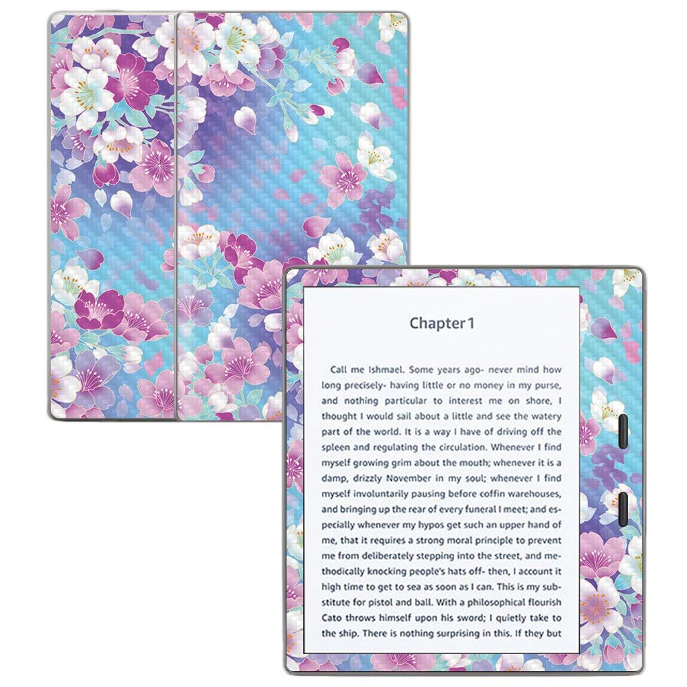 MightySkins Carbon Fiber Skin for Amazon Kindle Oasis 7" (9th Gen) - in Bloom | Protective, Durable Textured Carbon Fiber Finish | Easy to Apply, Remove, and Change Styles | Made in The USA
