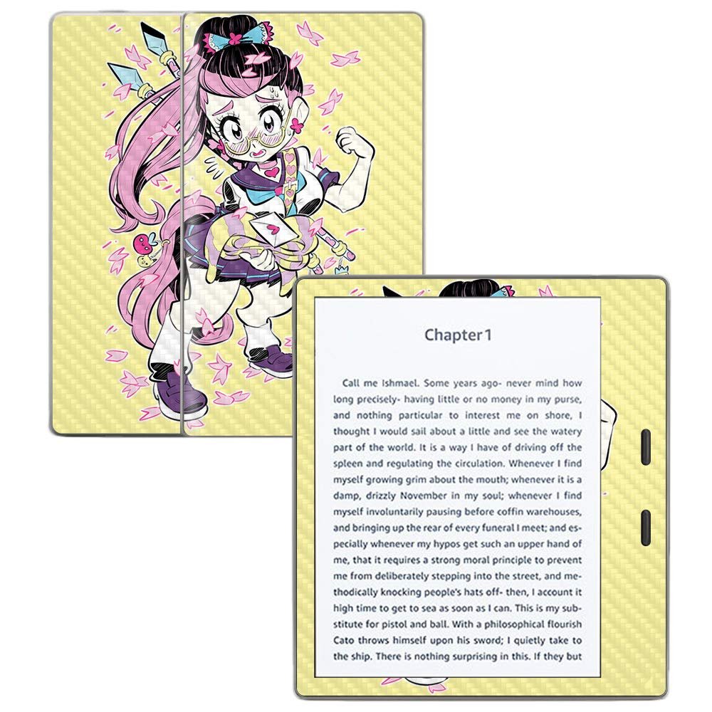 MightySkins Carbon Fiber Skin for Amazon Kindle Oasis 7" (9th Gen) - Centaur | Protective, Durable Textured Carbon Fiber Finish | Easy to Apply, Remove, and Change Styles | Made in The USA