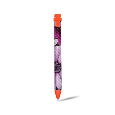 MightySkins Carbon Fiber Skin for Logitech Crayon Digital Pencil iPad (6th gen) - Purple Flowers | Protective, Durable Textured Carbon Fiber Finish | Easy to Apply | Made in The USA