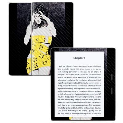 MightySkins Carbon Fiber Skin for Amazon Kindle Oasis 7" (9th Gen) - Body Image | Protective, Durable Textured Carbon Fiber Finish | Easy to Apply, Remove, and Change Styles | Made in The USA