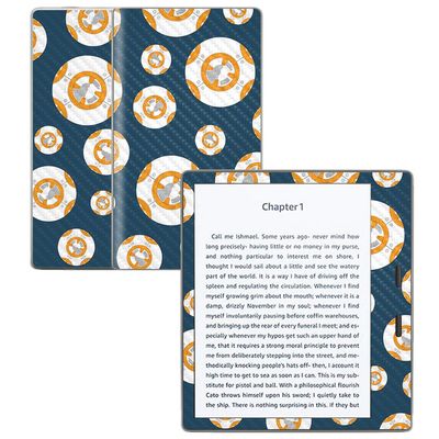 MightySkins Carbon Fiber Skin for Amazon Kindle Oasis 7" (9th Gen) - Mini Galaxy Bots | Protective, Durable Textured Carbon Fiber Finish | Easy to Apply, Remove, and Change Styles | Made in The USA