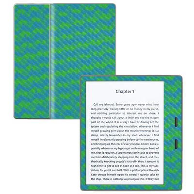 MightySkins Carbon Fiber Skin for Amazon Kindle Oasis 7" (9th Gen) - Sharp Chevron | Protective, Durable Textured Carbon Fiber Finish | Easy to Apply, Remove, and Change Styles | Made in The USA