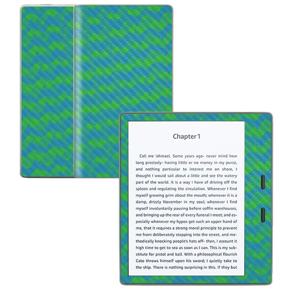 MightySkins Carbon Fiber Skin for Amazon Kindle Oasis 7" (9th Gen) - Sharp Chevron | Protective, Durable Textured Carbon Fiber Finish | Easy to Apply, Remove, and Change Styles | Made in The USA