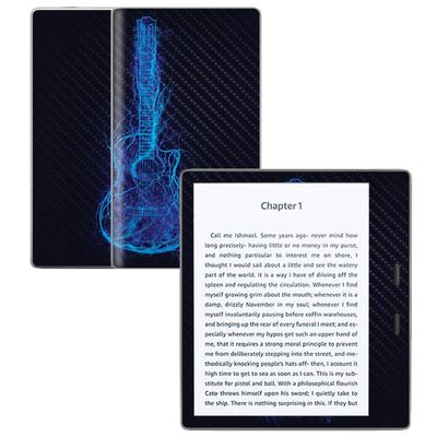 MightySkins Carbon Fiber Skin for Amazon Kindle Oasis 7" (9th Gen) - Electric Guitar | Protective, Durable Textured Carbon Fiber Finish | Easy to Apply, Remove, and Change Styles | Made in The USA