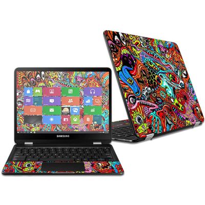 MightySkins Carbon Fiber Skin for Samsung Chromebook Pro 12.3" - Acid Trippy | Protective, Durable Textured Carbon Fiber Finish | Easy to Apply, Remove, and Change Styles | Made in The USA