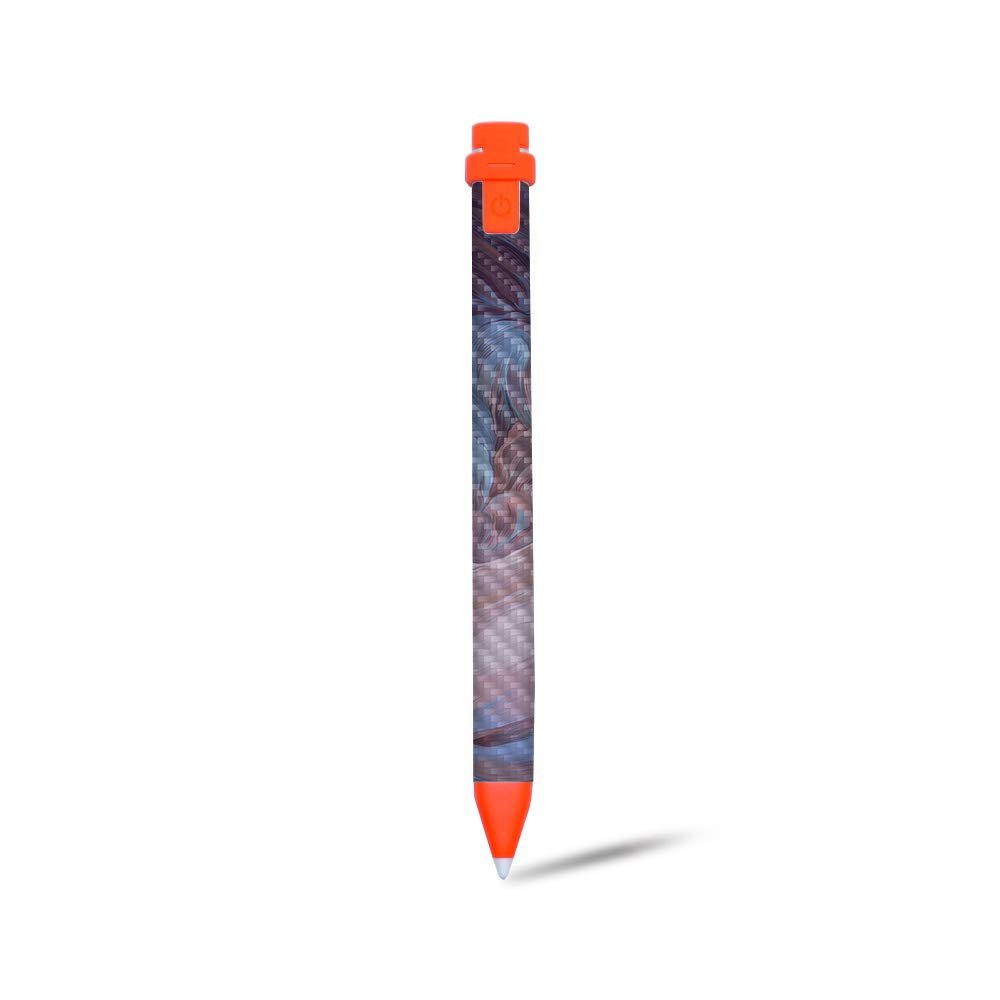 MightySkins Carbon Fiber Skin for Logitech Crayon Digital Pencil iPad (6th gen) - Monsoon | Protective, Durable Textured Carbon Fiber Finish | Easy to Apply | Made in The USA (CF-LOGCRP-Monsoon)